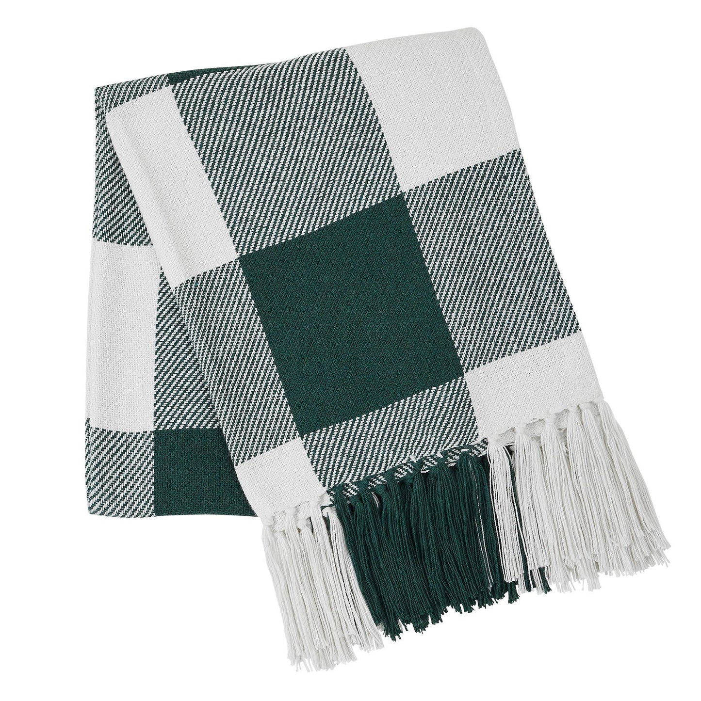 Annie Buffalo Check Hunter Green Woven Throw [50x60]