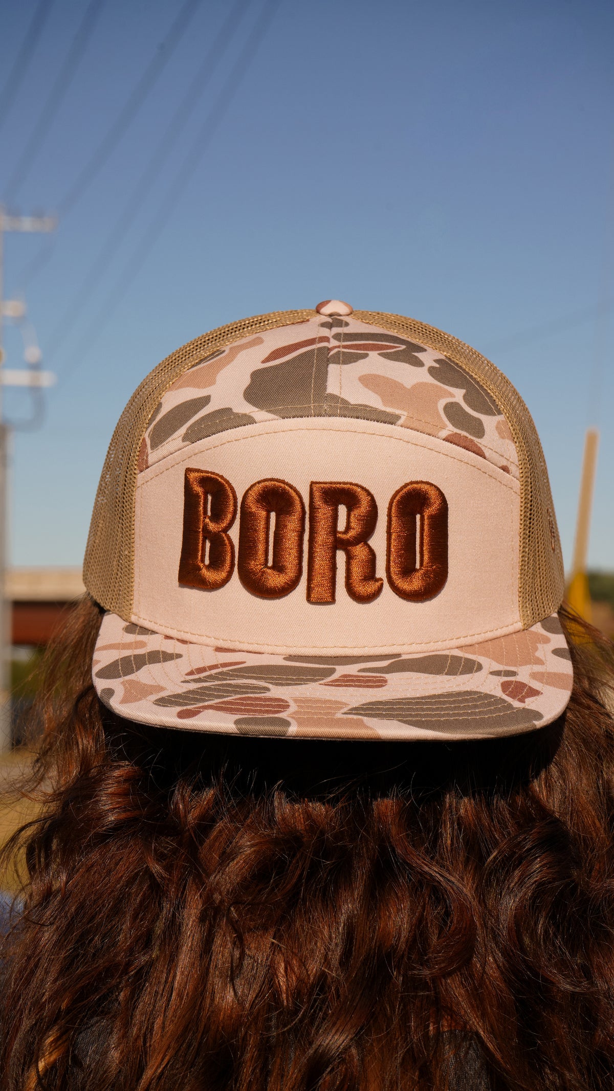 BORO 3D 7-Panel Trucker Hat [Harvest Duck Camo/Sandstone]