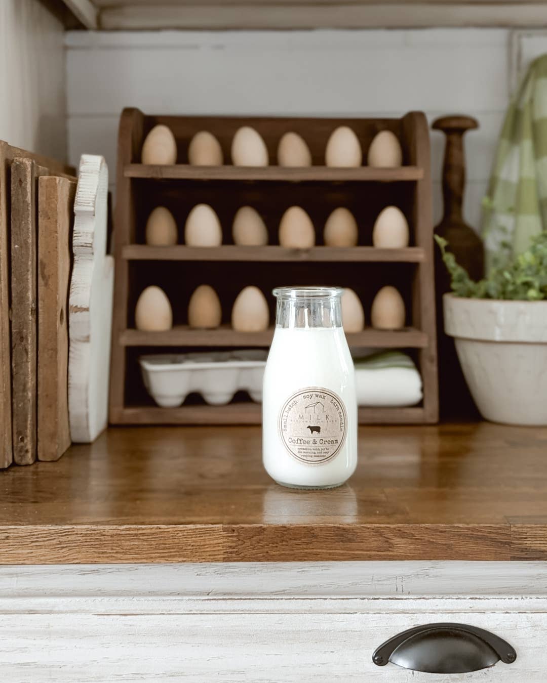 Coffee & Cream | Soy Milk Bottle Candle