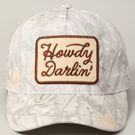 Howdy Darlin' Patch Camo Trucker Hat [Beige Camo]