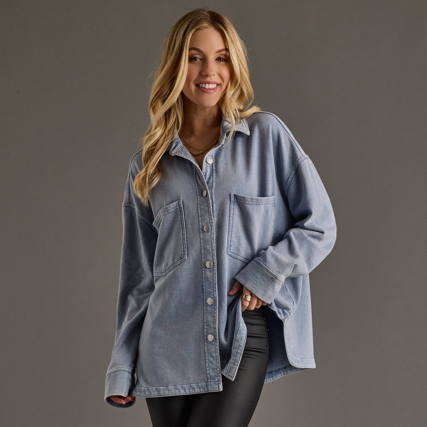 Super Soft Button Up Shirt [Lt. Blue]