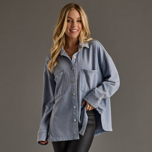 Super Soft Button Up Shirt [Lt. Blue]