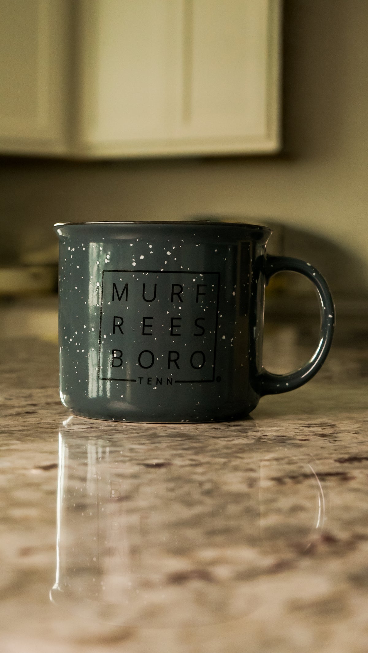 Murfreesboro Square© Campfire Mug | Speckled Ceramic Coffee Cup [Charcoal]