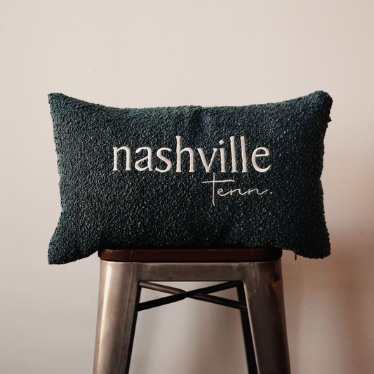 Nashville Textured Lumbar Pillow [Nightfall Blue]