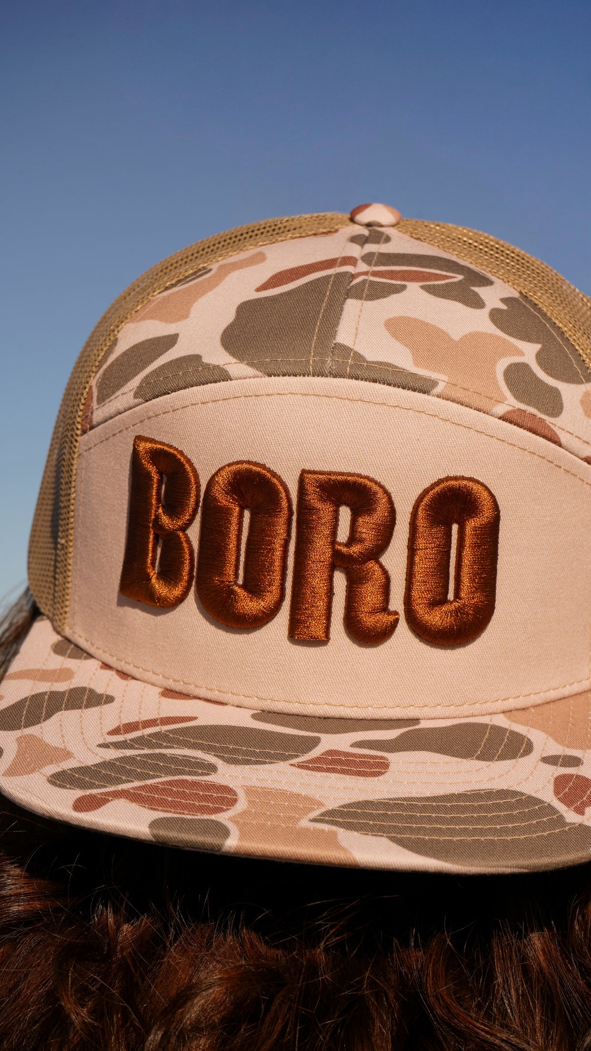 BORO 3D 7-Panel Trucker Hat [Harvest Duck Camo/Sandstone]