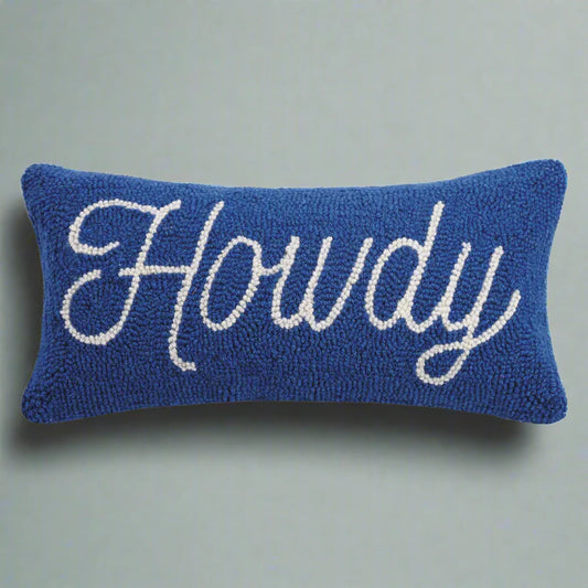 Howdy Blue Hook Pillow