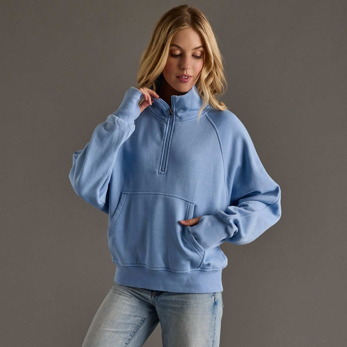 Everyday Quarter Zip Sweatshirt [Lt. Blue]