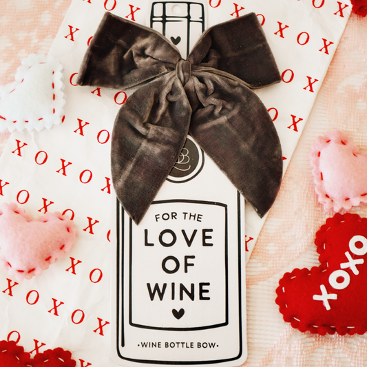 Velvet Wine Bottle Bow [Charcoal]