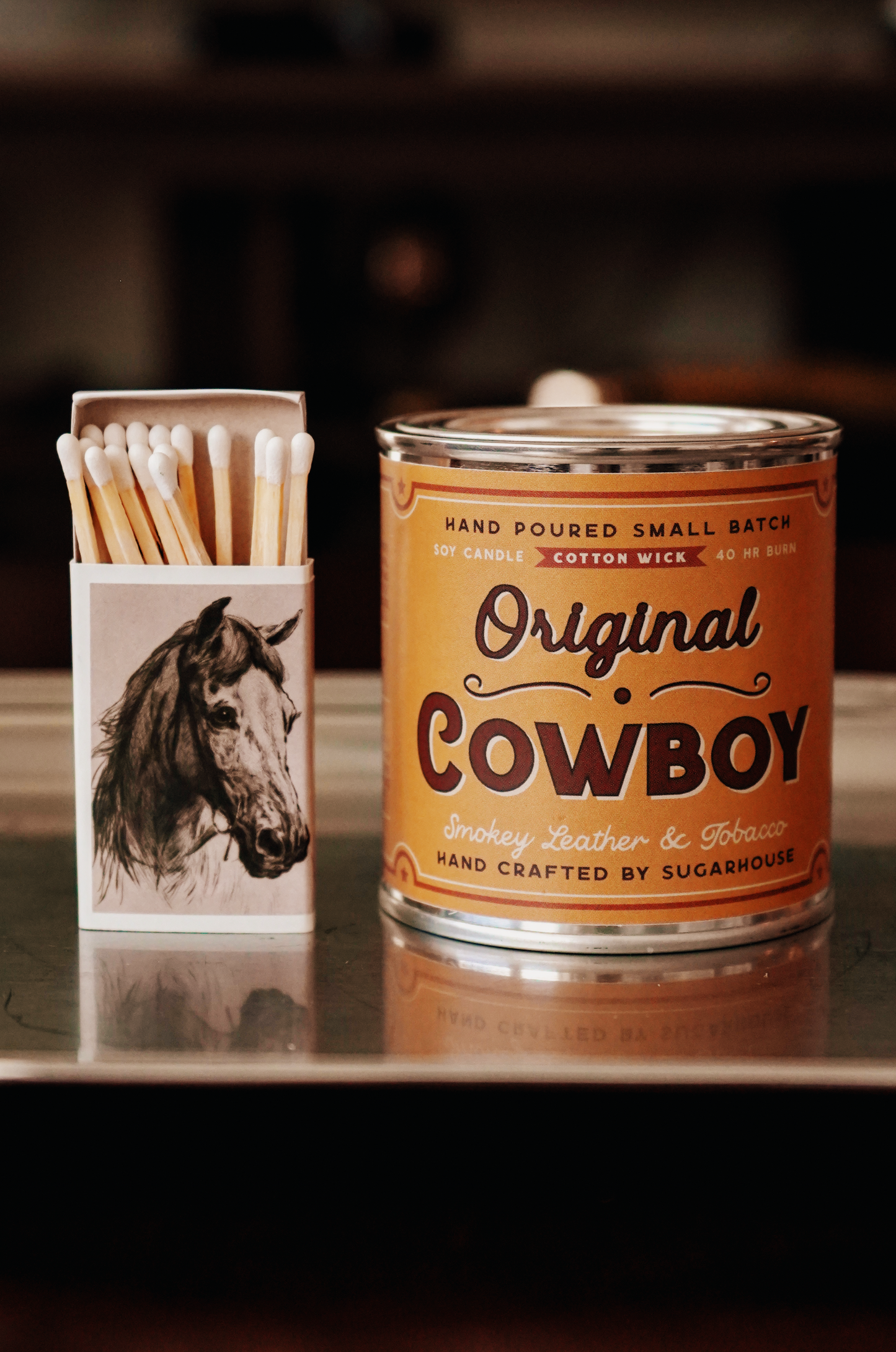Original Cowboy Soy Candle | Vintage Paint Can