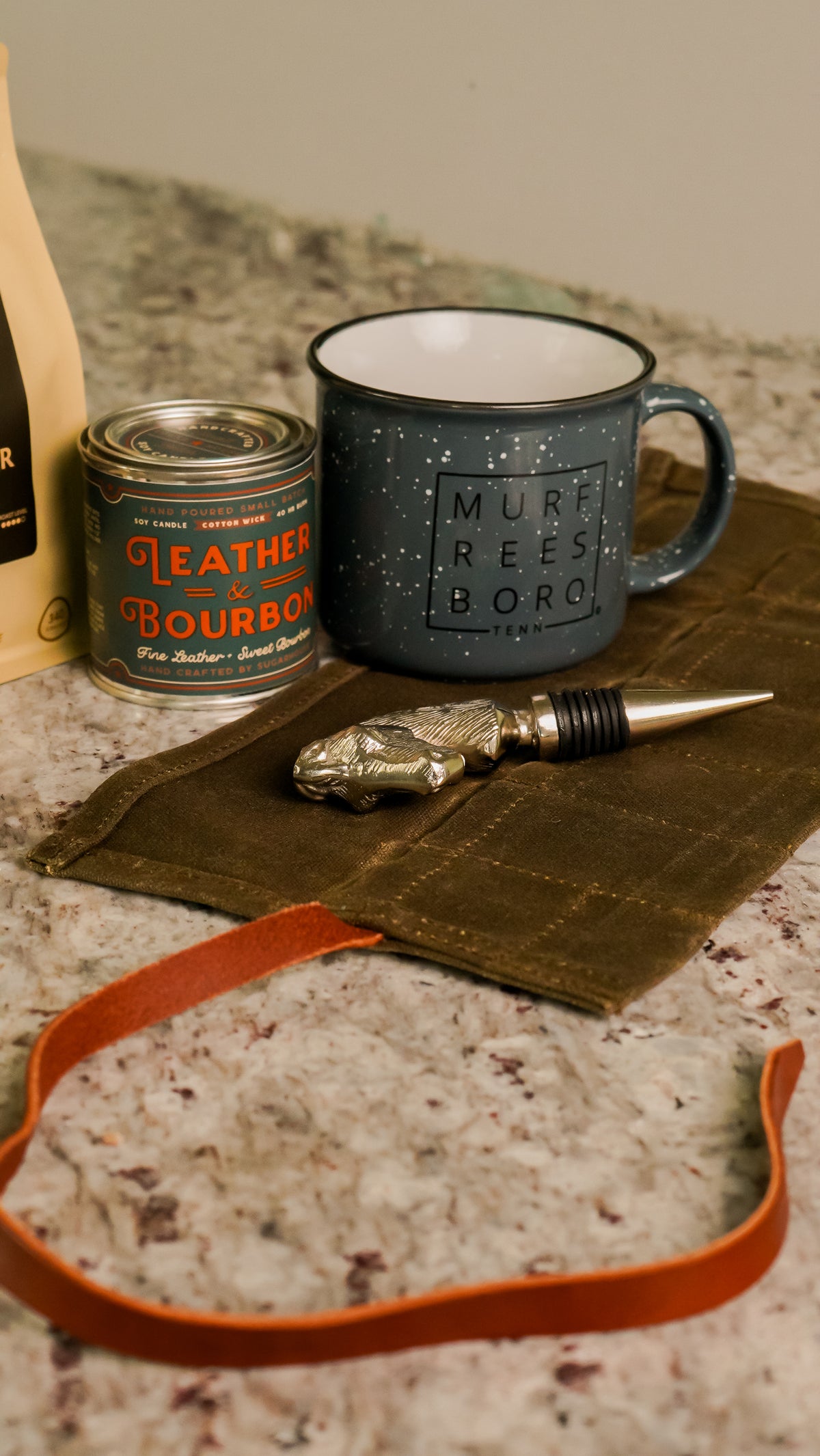 Murfreesboro Square© Campfire Mug | Speckled Ceramic Coffee Cup [Charcoal]
