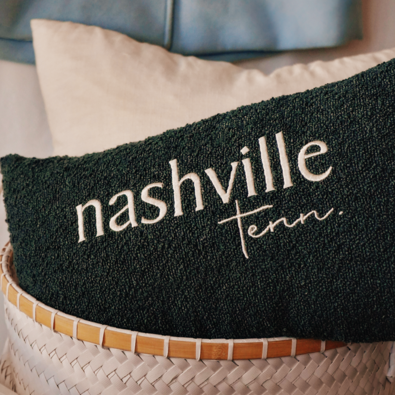 Nashville Textured Lumbar Pillow [Nightfall Blue]