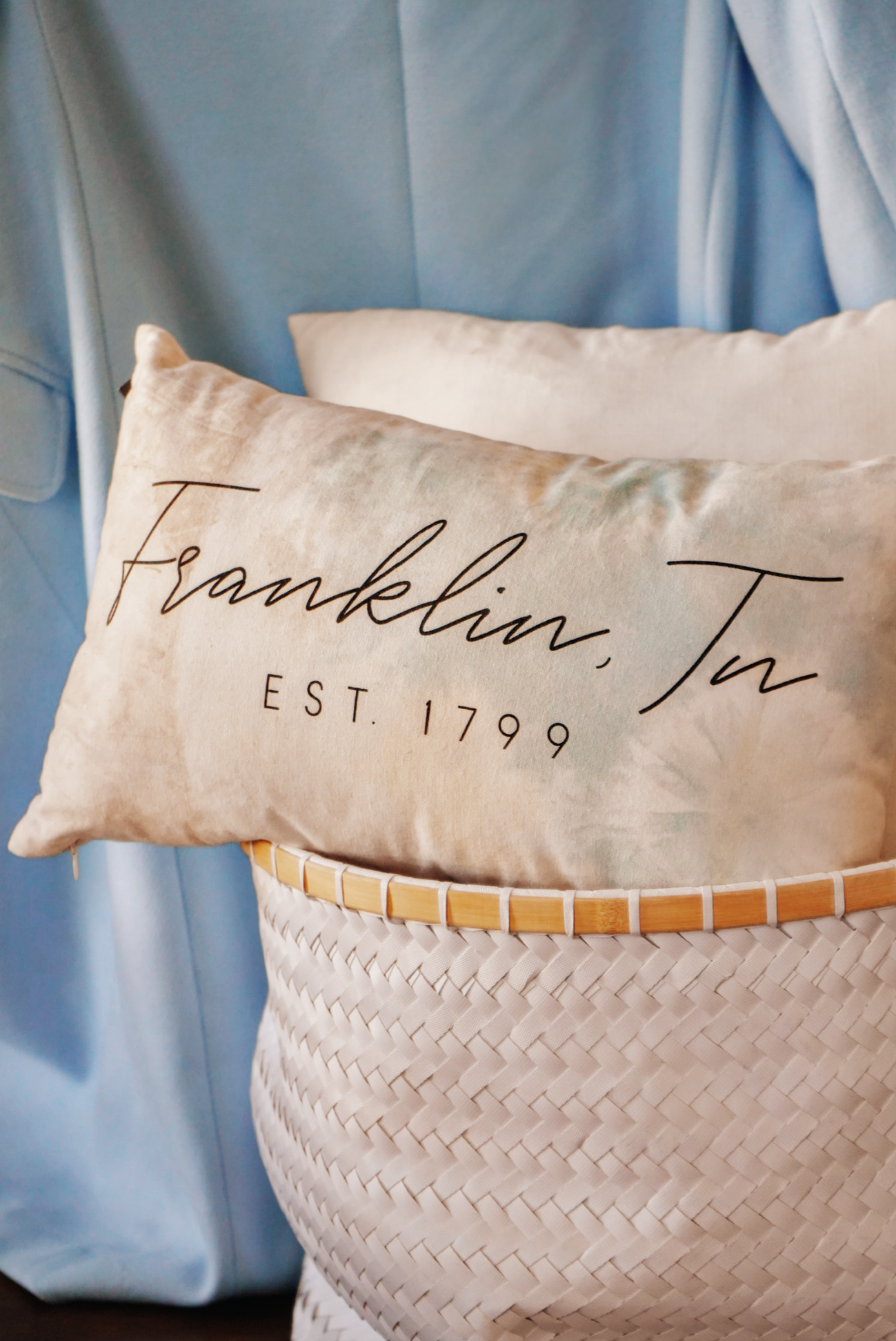 Franklin Naturally Dyed Canvas Pillow [Marigolds + Indigo]