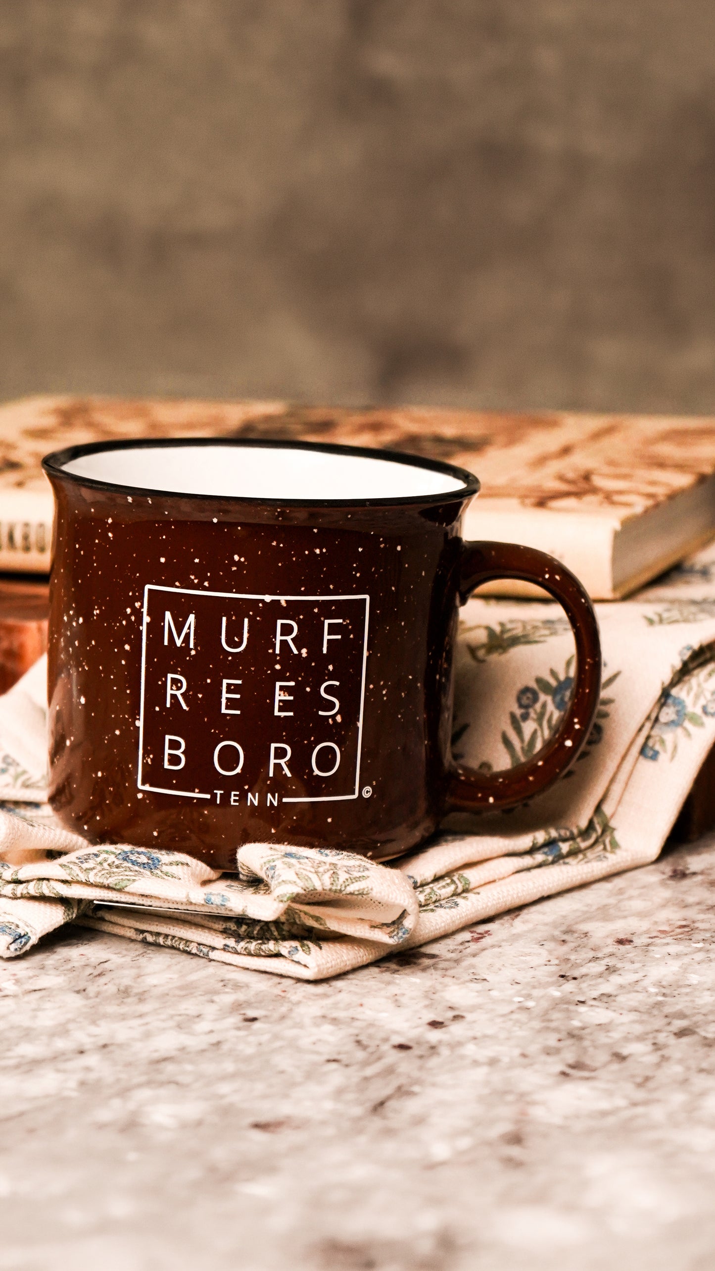 Murfreesboro Square© Campfire Mug | Speckled Ceramic Coffee Cup [Brown]