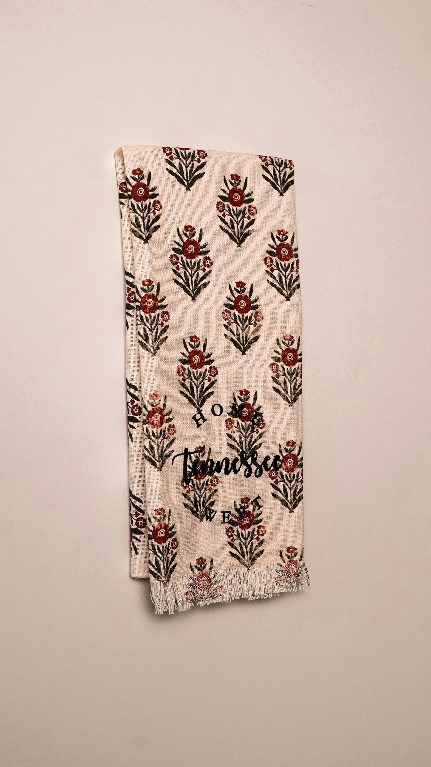 Red Block Print Silhouette Tea Towels