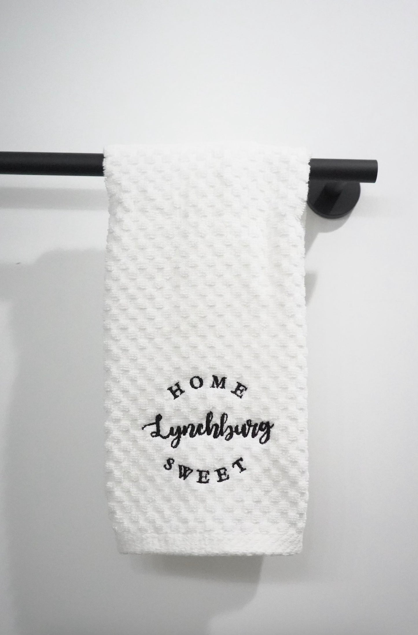 Home Sweet Lynchburg Waffle Tea Towel [White]