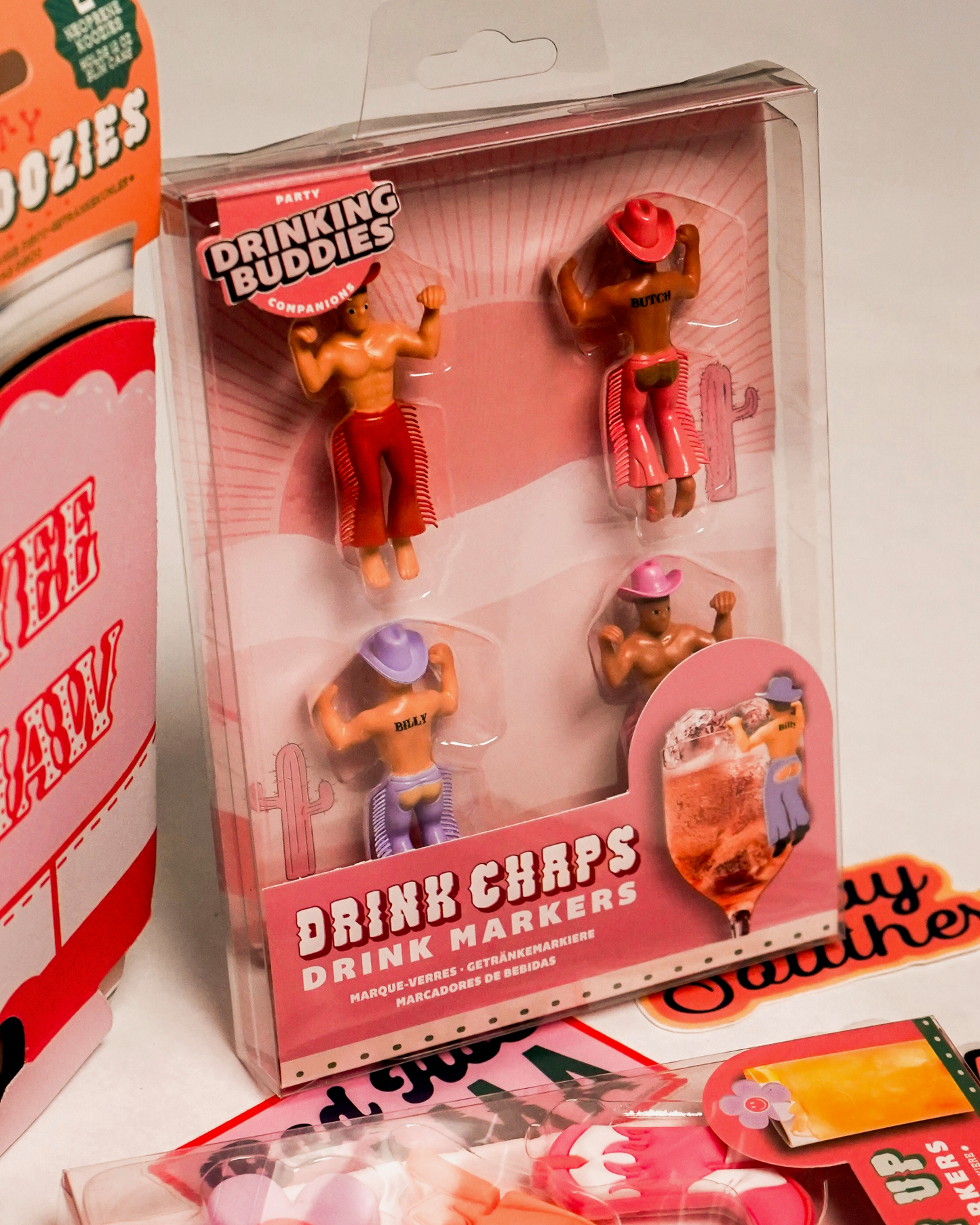 Western Drink Chaps Drink Markers-4 Pack