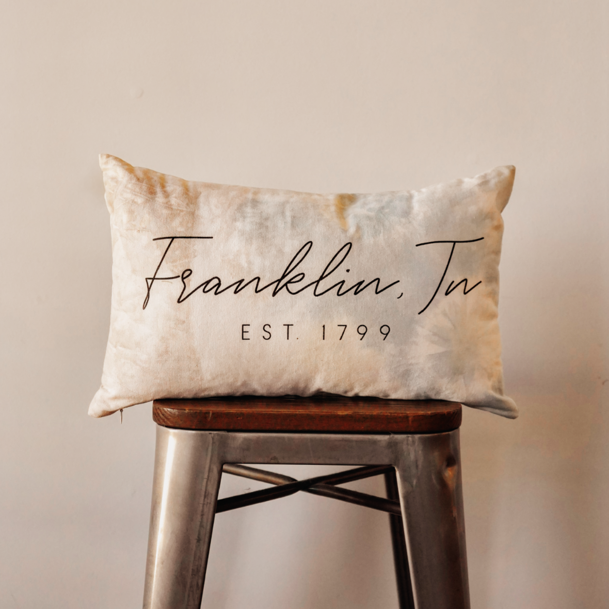 Franklin Naturally Dyed Canvas Pillow [Marigolds + Indigo]