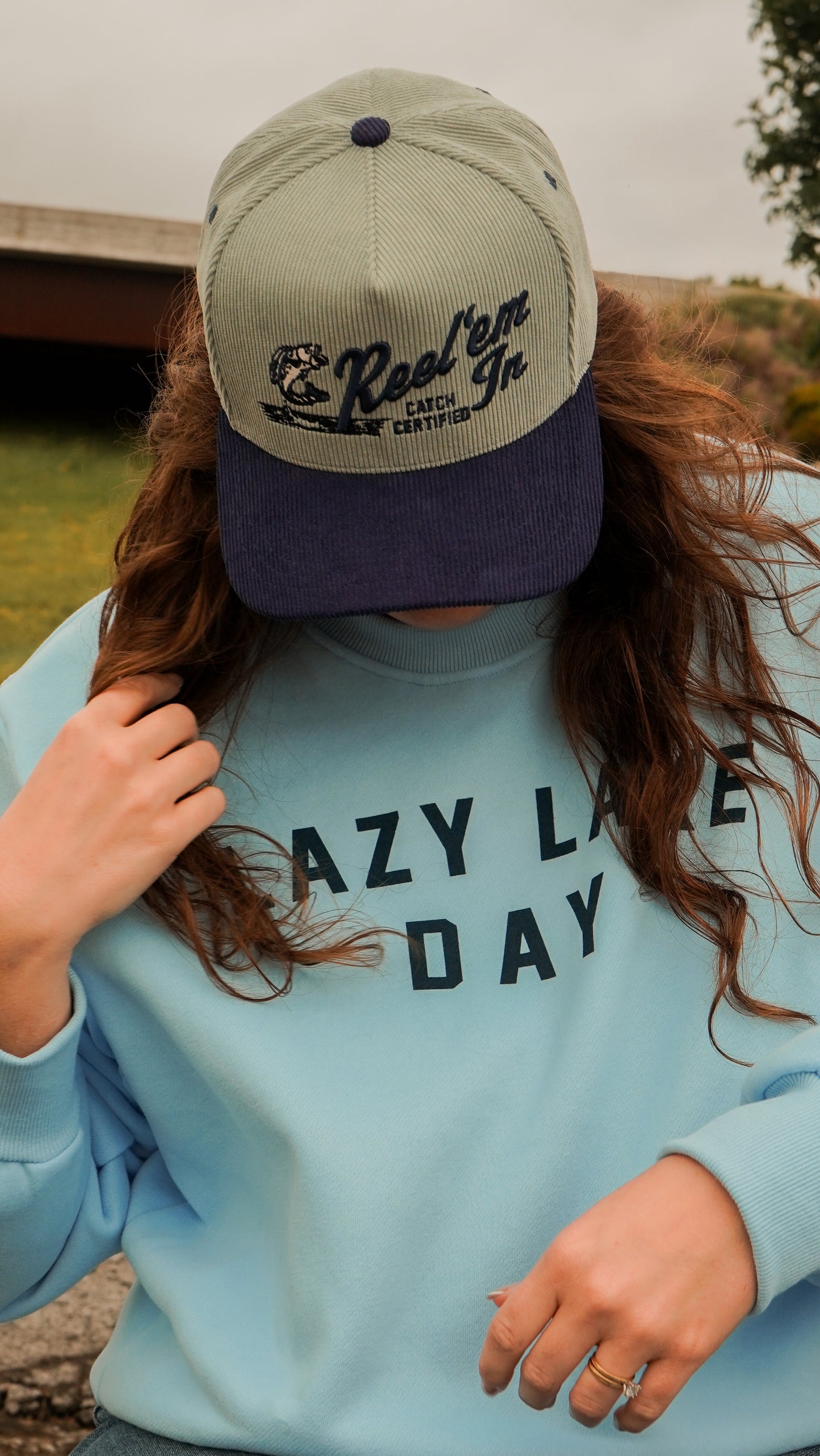 Reel'Em In Trucker Hat [Mint/Navy]