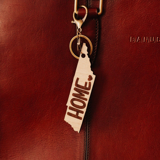 Rooted in Tennessee Home Wood Keychain