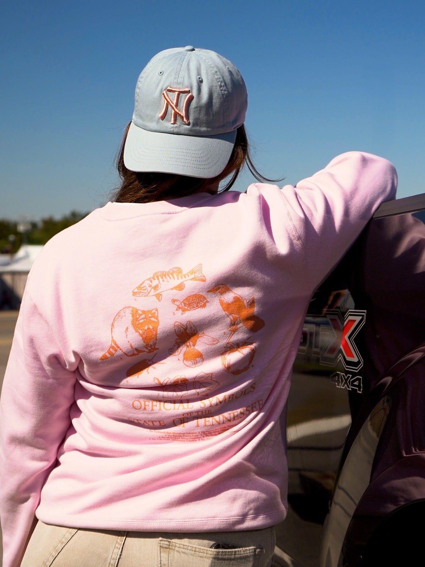 Official Tennessee State Symbols Sweatshirt | Vintage Graphic Crewneck [Pink]