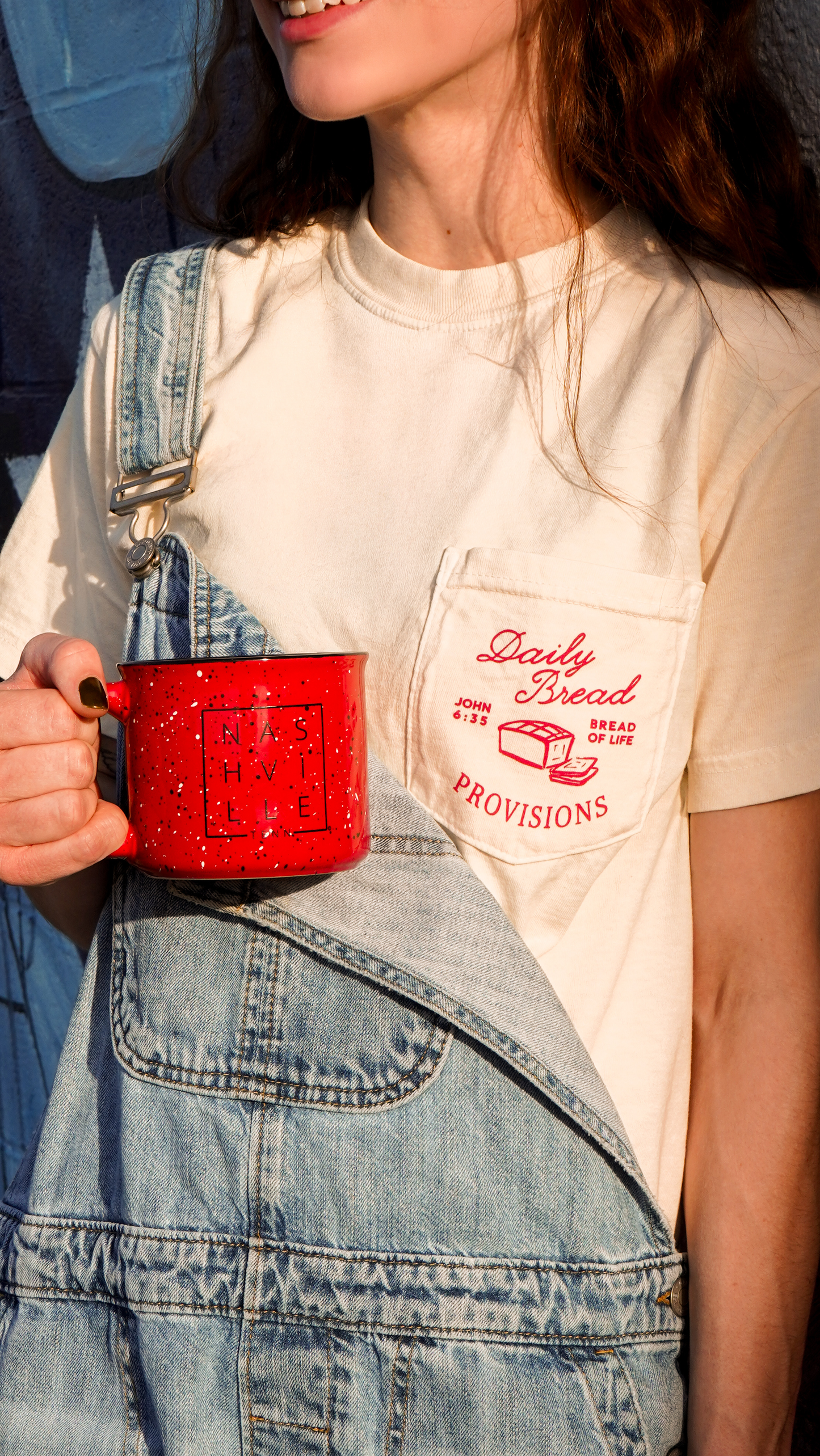 Nashville Square© Campfire Mug | Speckled Ceramic Coffee Cup [Red]