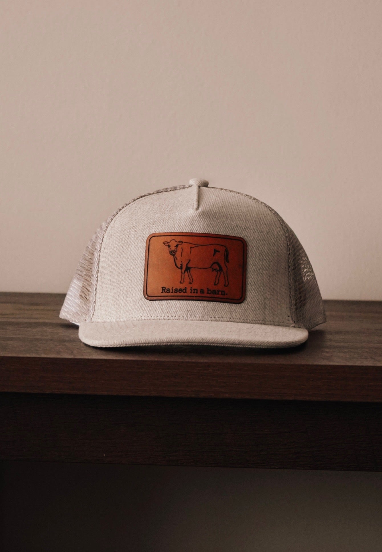 Raised in a Barn Kids Trucker Hat [Grey]