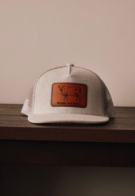 Raised in a Barn Kids Trucker Hat [Grey]