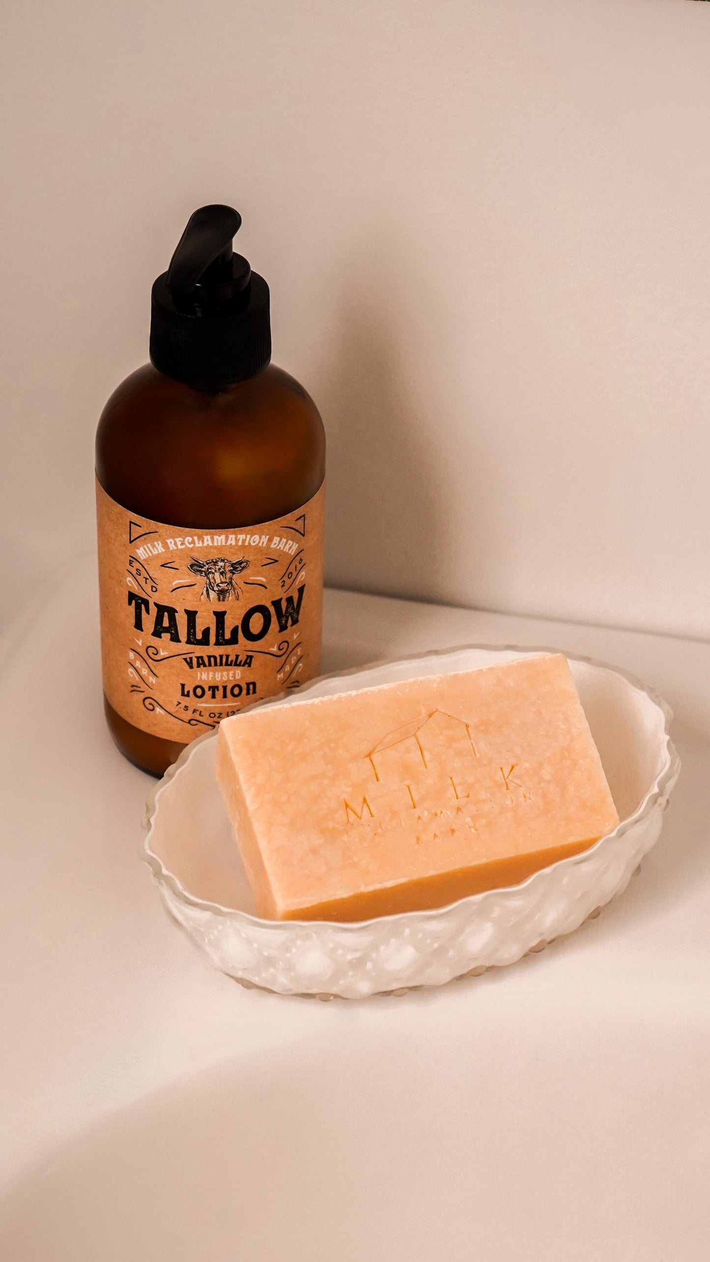 Vanilla Tallow Lotion | Body Cream 7.5 oz Bottle