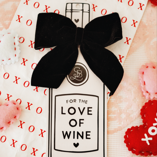 Velvet Wine Bottle Bow [Black]