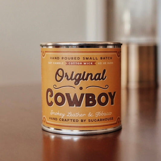 Original Cowboy Soy Candle Vintage Paint Can