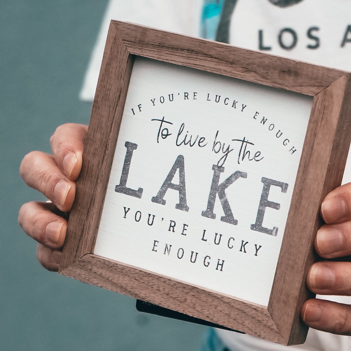 Lucky By The Lake Mini Sign