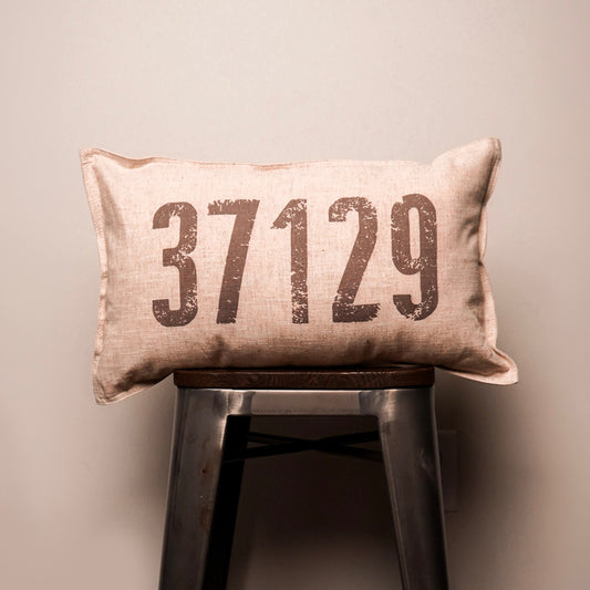 Zip Code Canvas Throw Pillow