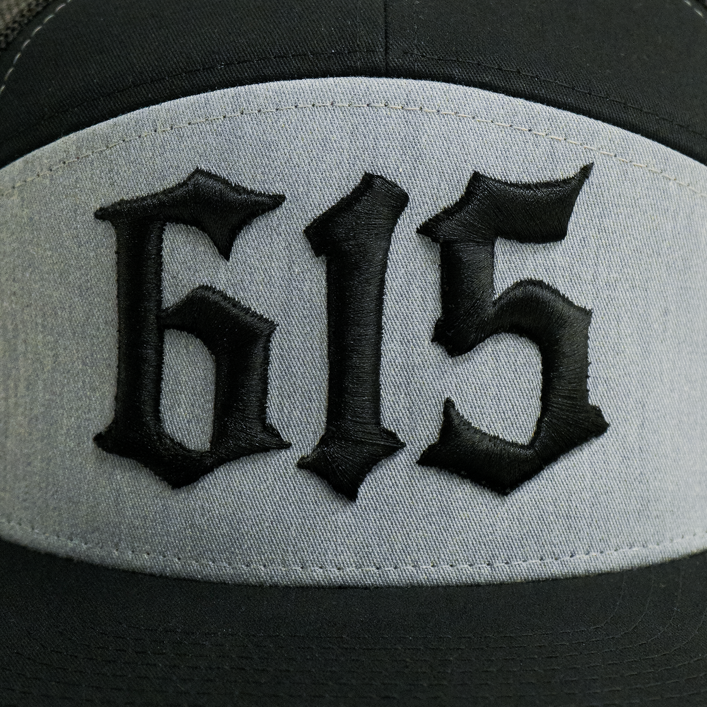 615 7 Panel Trucker Hat [Grey/ Black]
