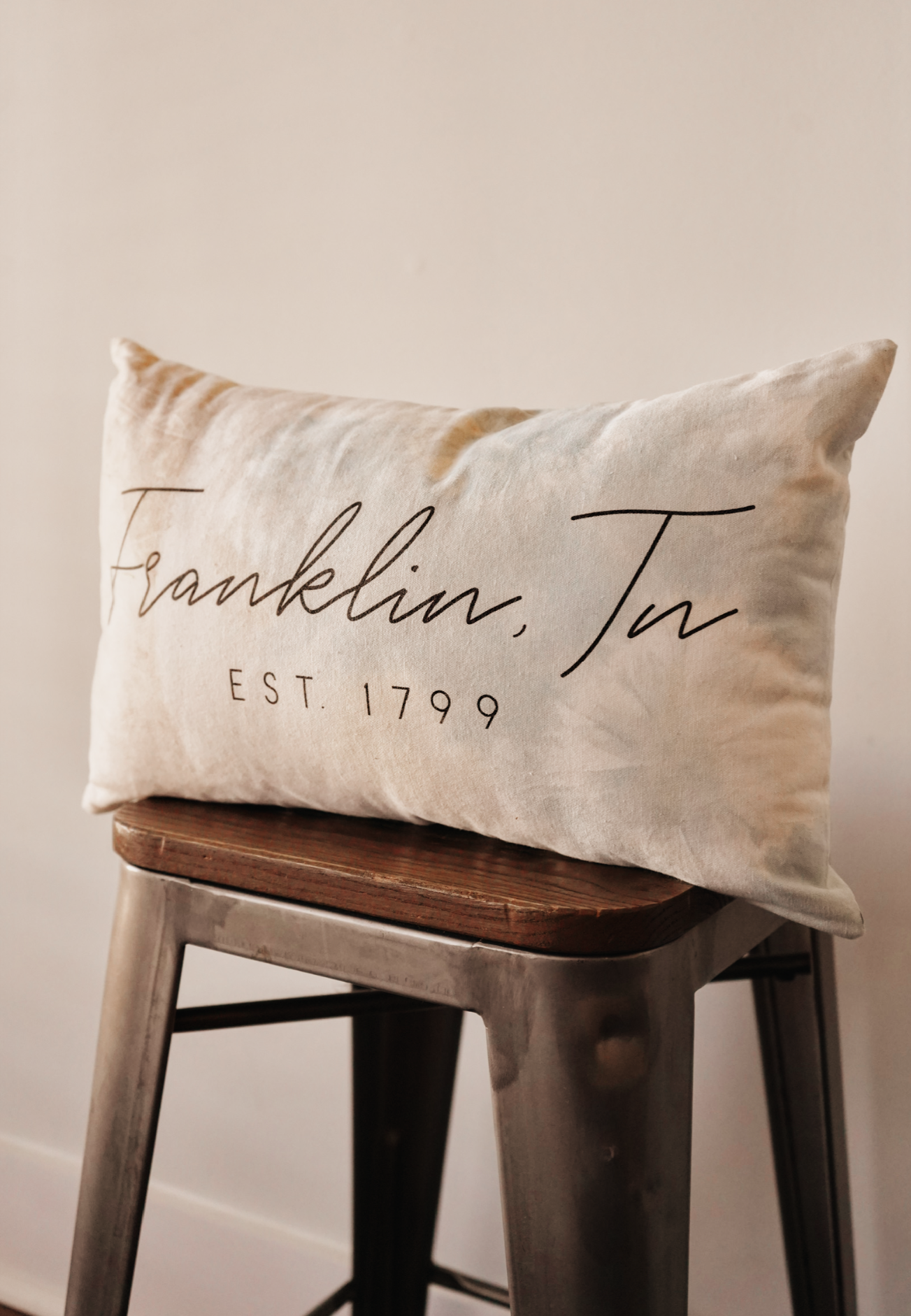 Franklin Naturally Dyed Canvas Pillow [Marigolds + Indigo]