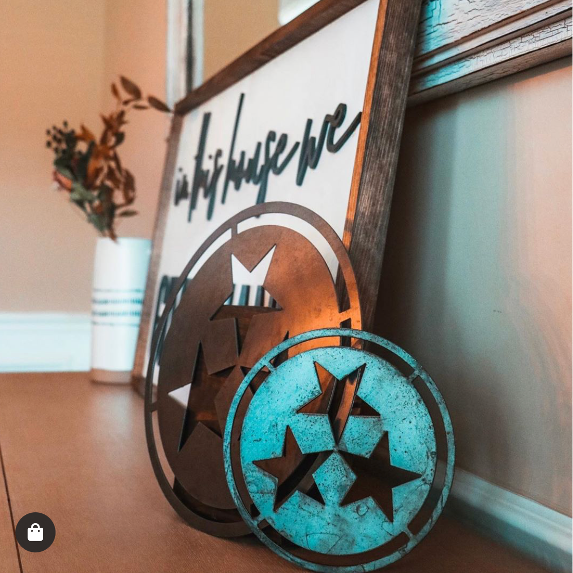 Rustic Tennessee Tristar Metal Wall Art