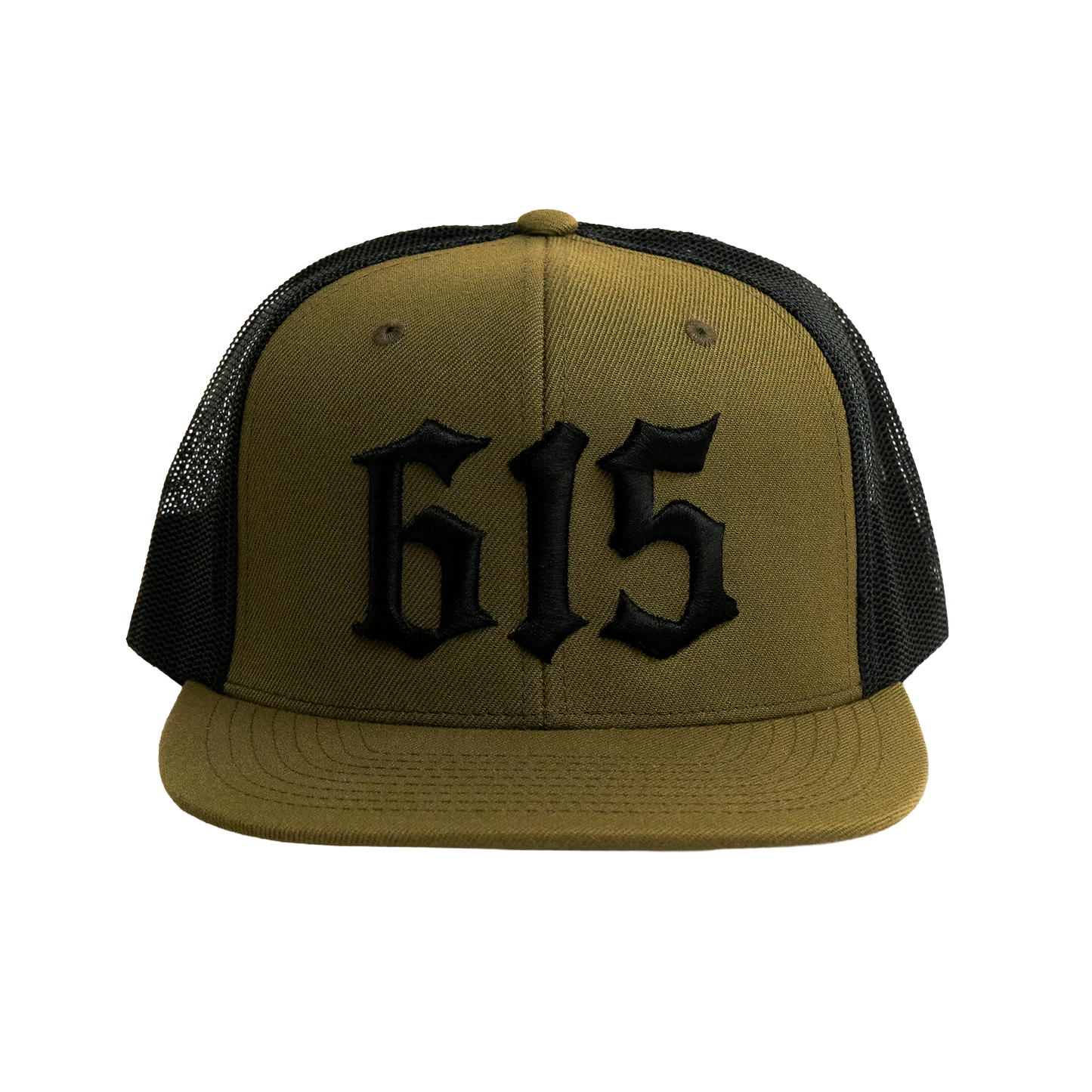 615 Wool Flatbill Trucker Hat [Loden/Black]