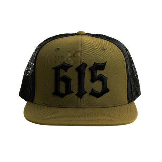 615 Wool Flatbill Trucker Hat [Loden/Black]