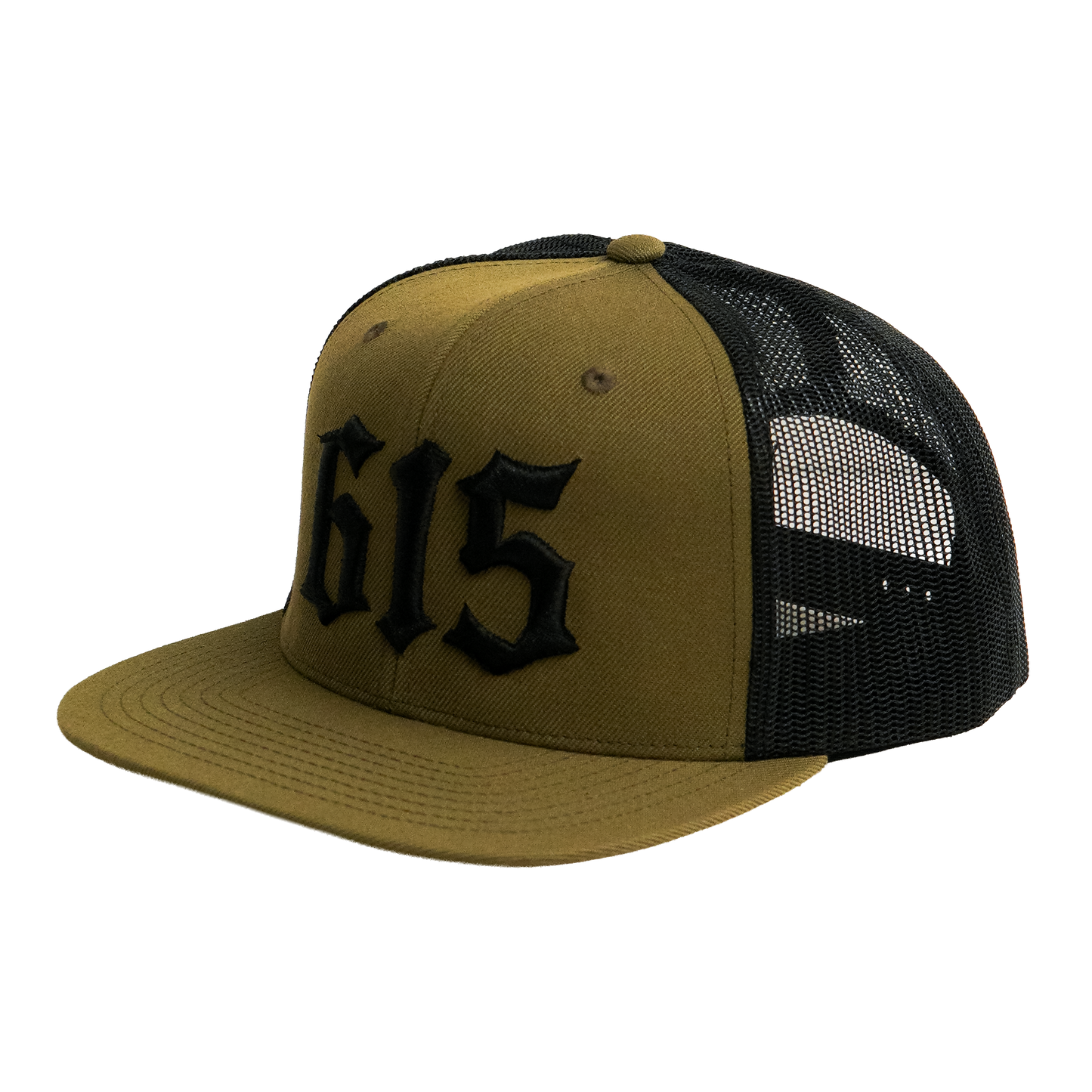 615 Wool Flatbill Trucker Hat [Loden/Black]