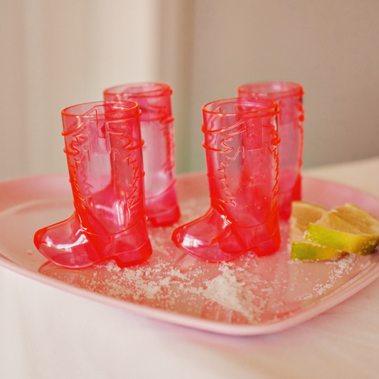 Western Pink Boot Shot Glasses