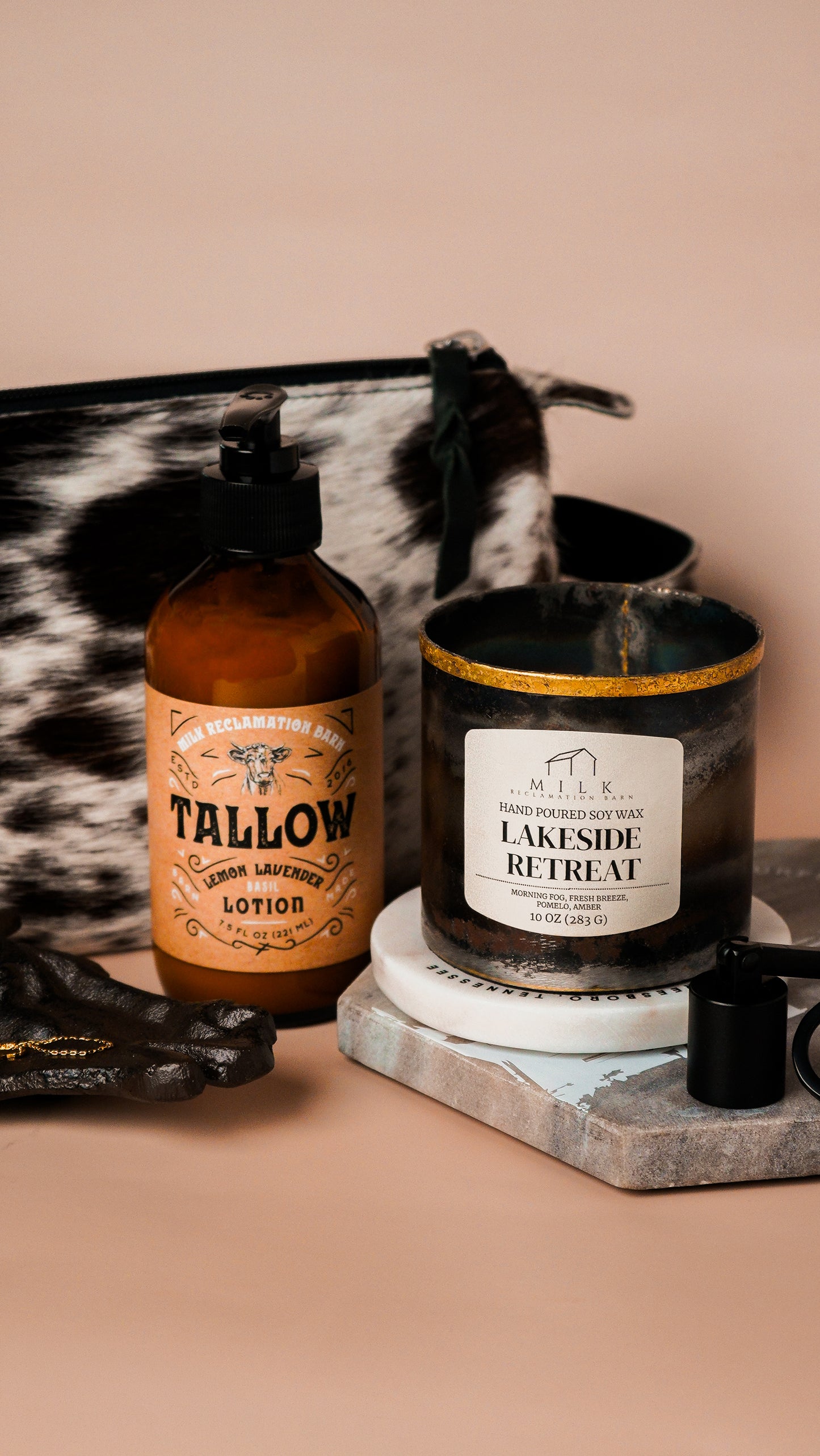 Lemon Tallow Lotion | Body Cream 7.5 oz Bottle [Lemon, Lavender, Basil]
