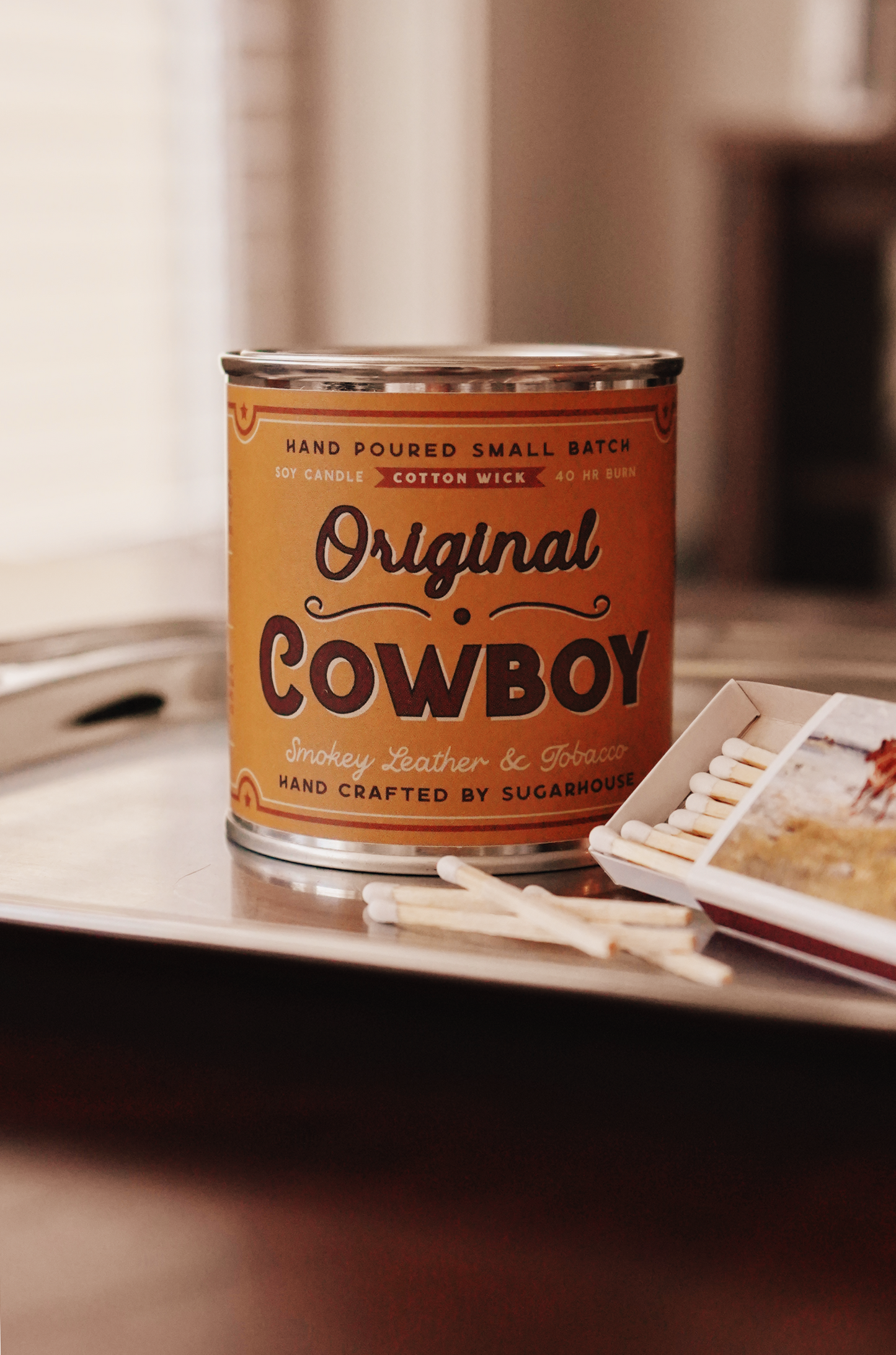 Original Cowboy Soy Candle | Vintage Paint Can