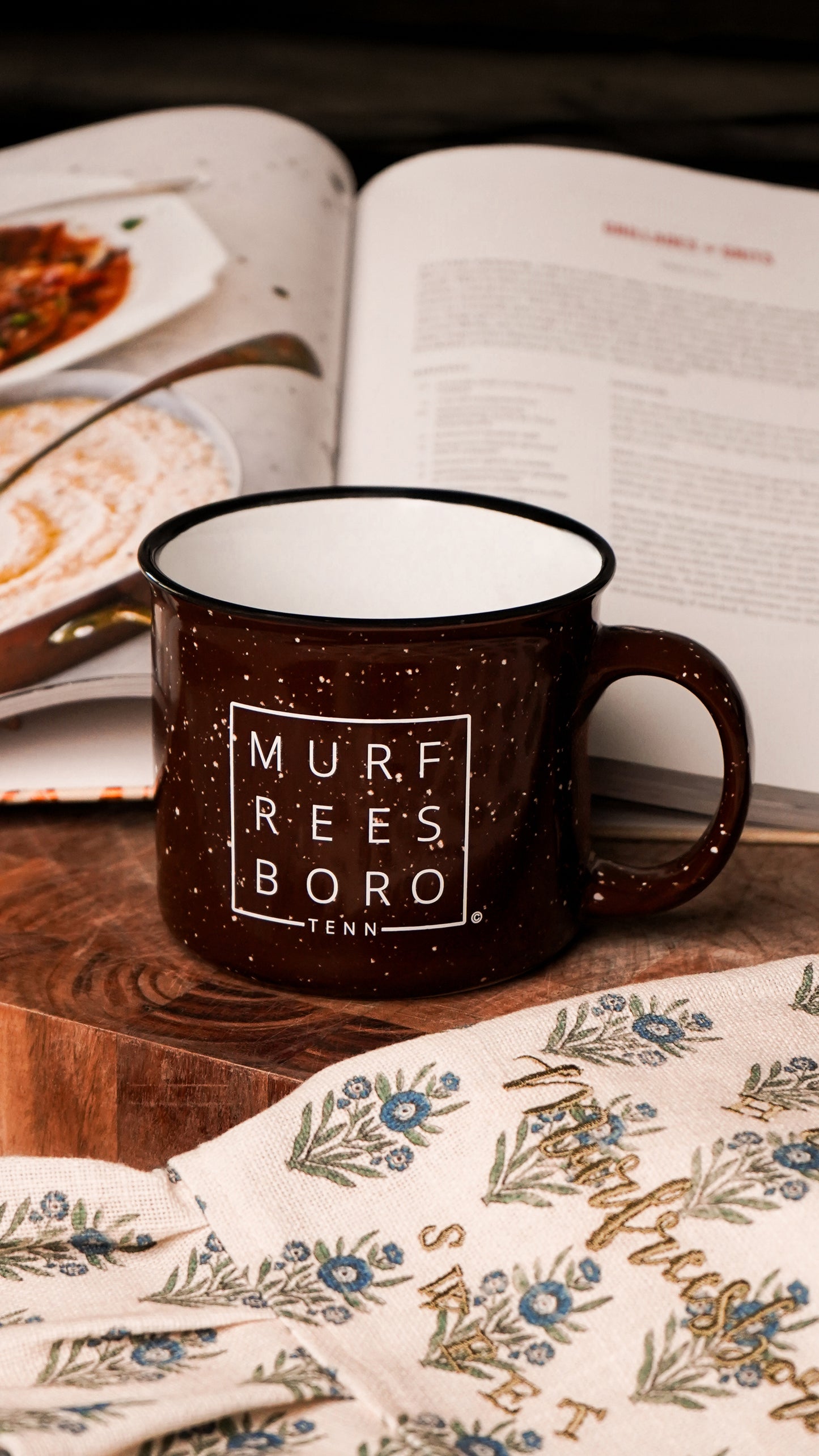 Murfreesboro Square© Campfire Mug | Speckled Ceramic Coffee Cup [Brown]
