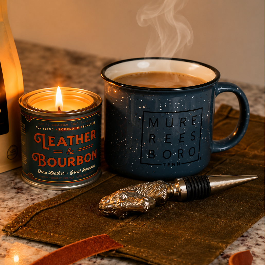 Murfreesboro Square© Campfire Mug | Speckled Ceramic Coffee Cup [Charcoal]