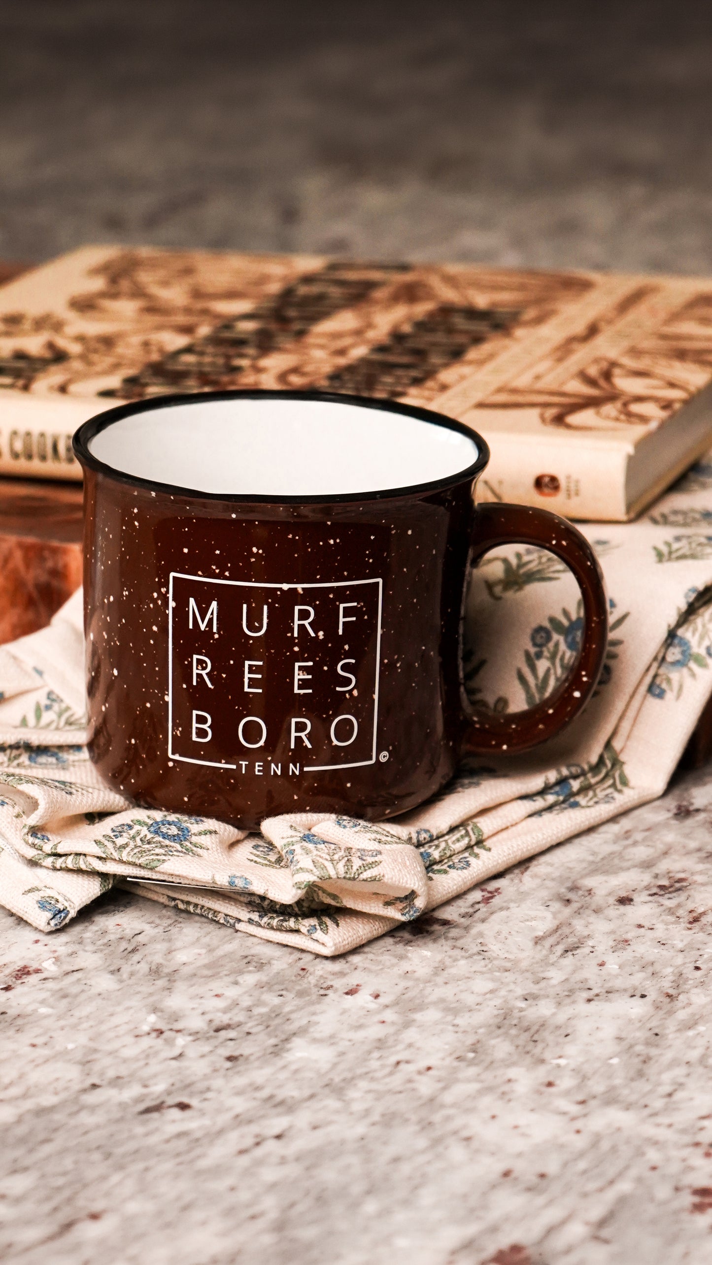 Murfreesboro Square© Campfire Mug | Speckled Ceramic Coffee Cup [Brown]