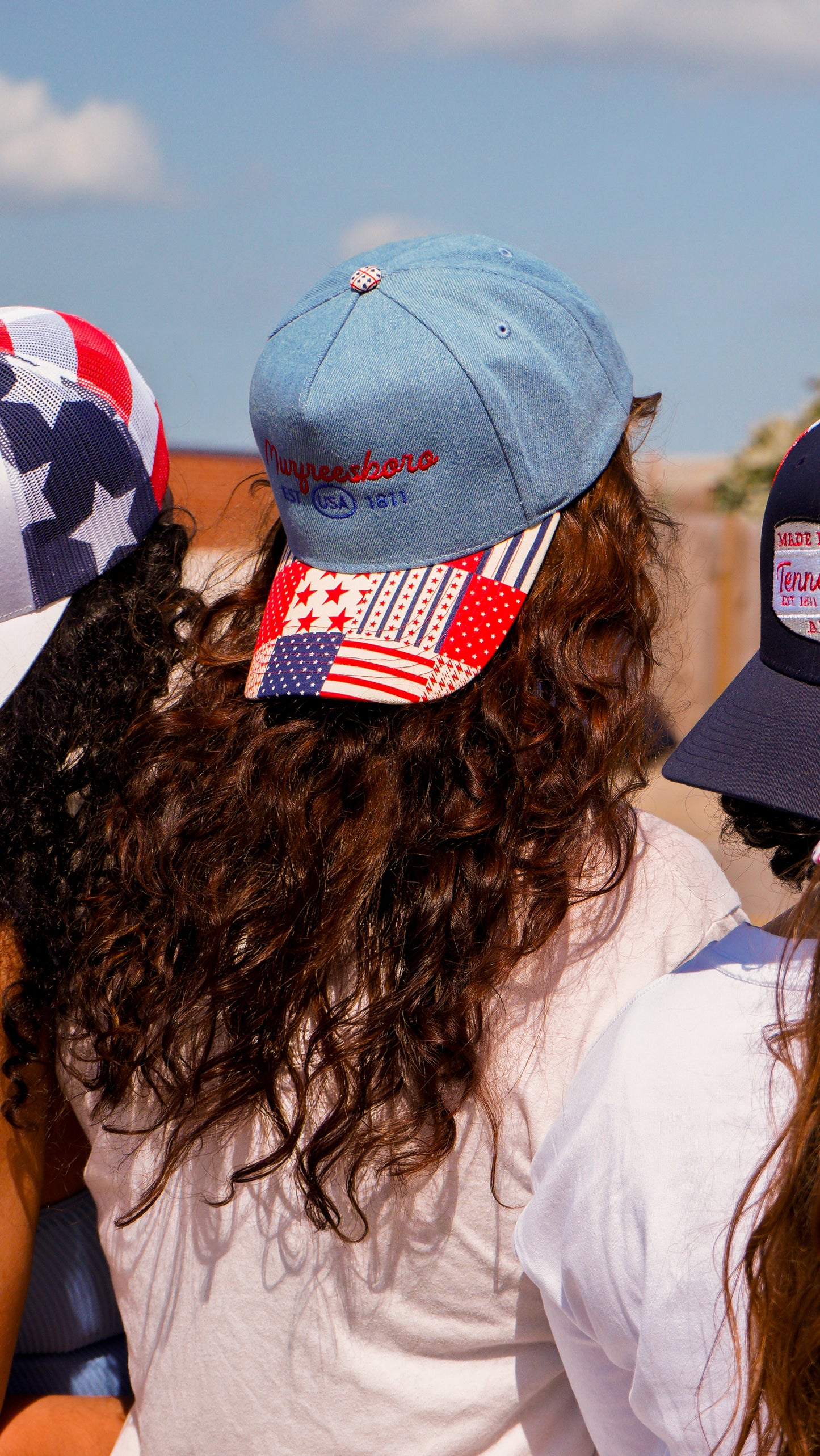 Murfreesboro Tennessee Denim Americana Hat | Embroidered USA Patchwork Cap