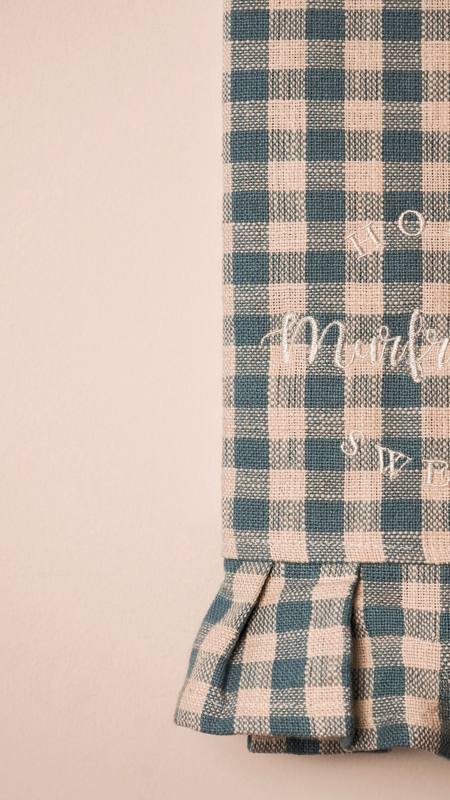 Blue Block Print Silhouette Tea Towel