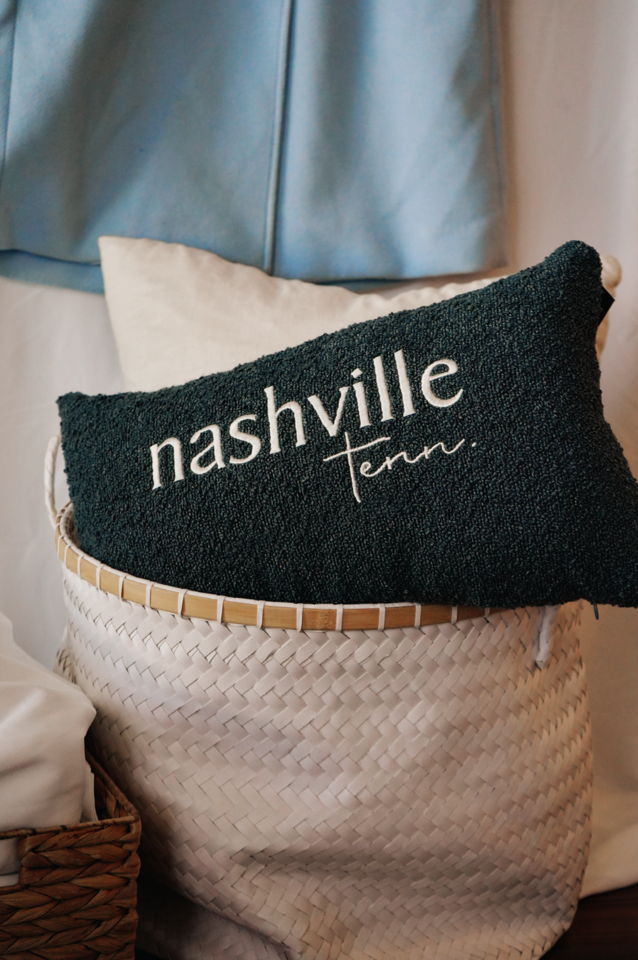 Nashville Textured Lumbar Pillow [Nightfall Blue]