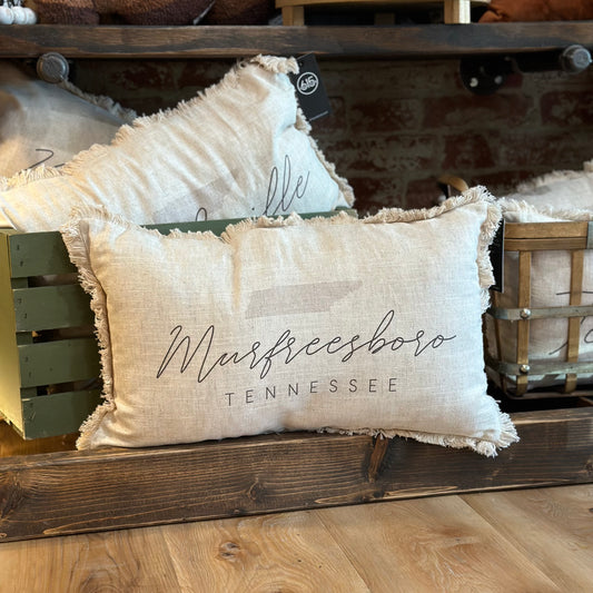 Murfreesboro Script Fringe Pillow