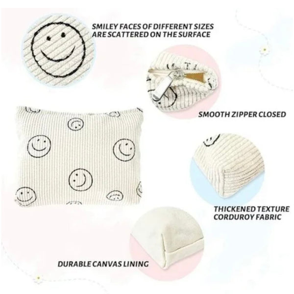 All Smiles Corduroy Clutch [Ivory]