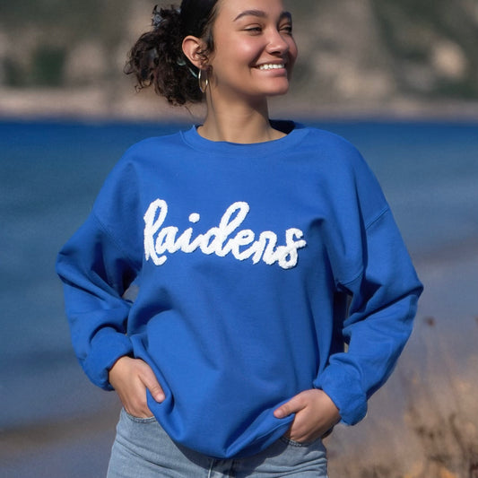 Blue Raiders Chenille Script Sweatshirt [Royal/White]